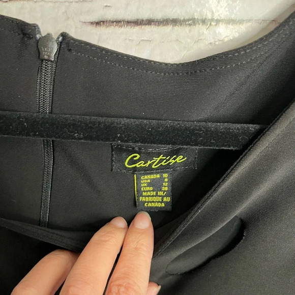 21.  Cartise black midi dress size 10 cut out detail - Picture 8 of 9